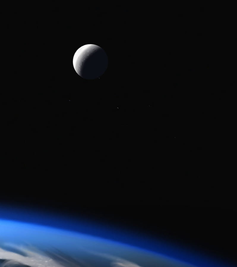 earth and moon
